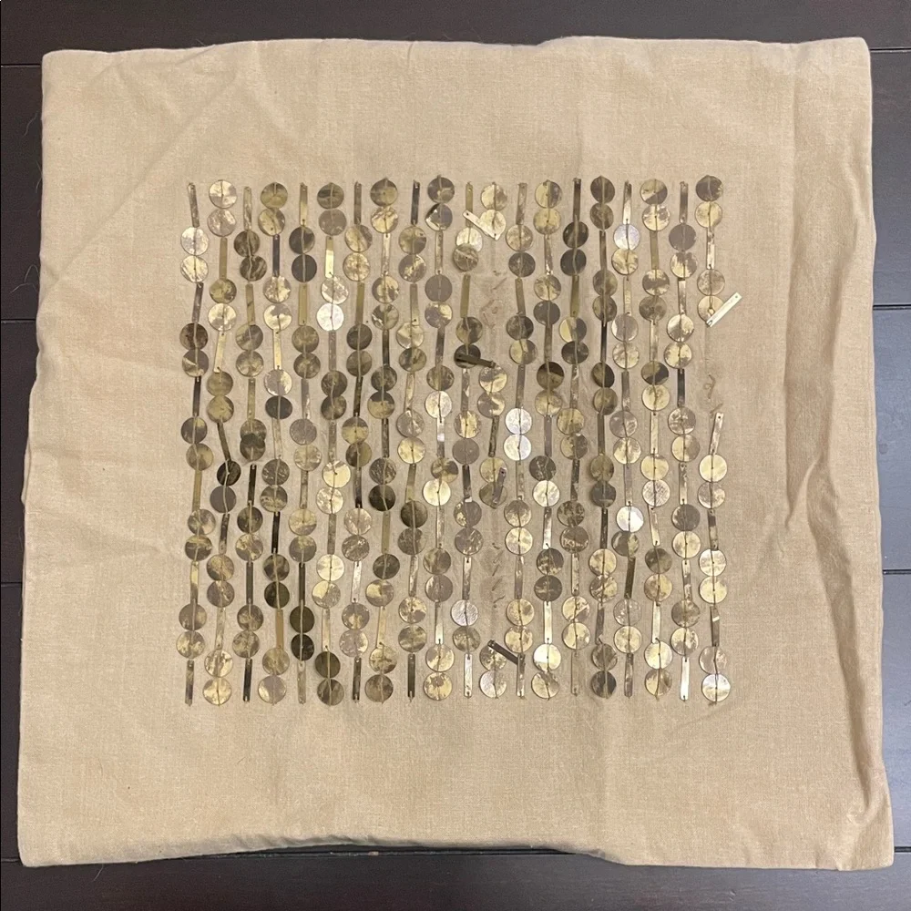 West Elm Cotton Pillow Cover in Natural with Sequins